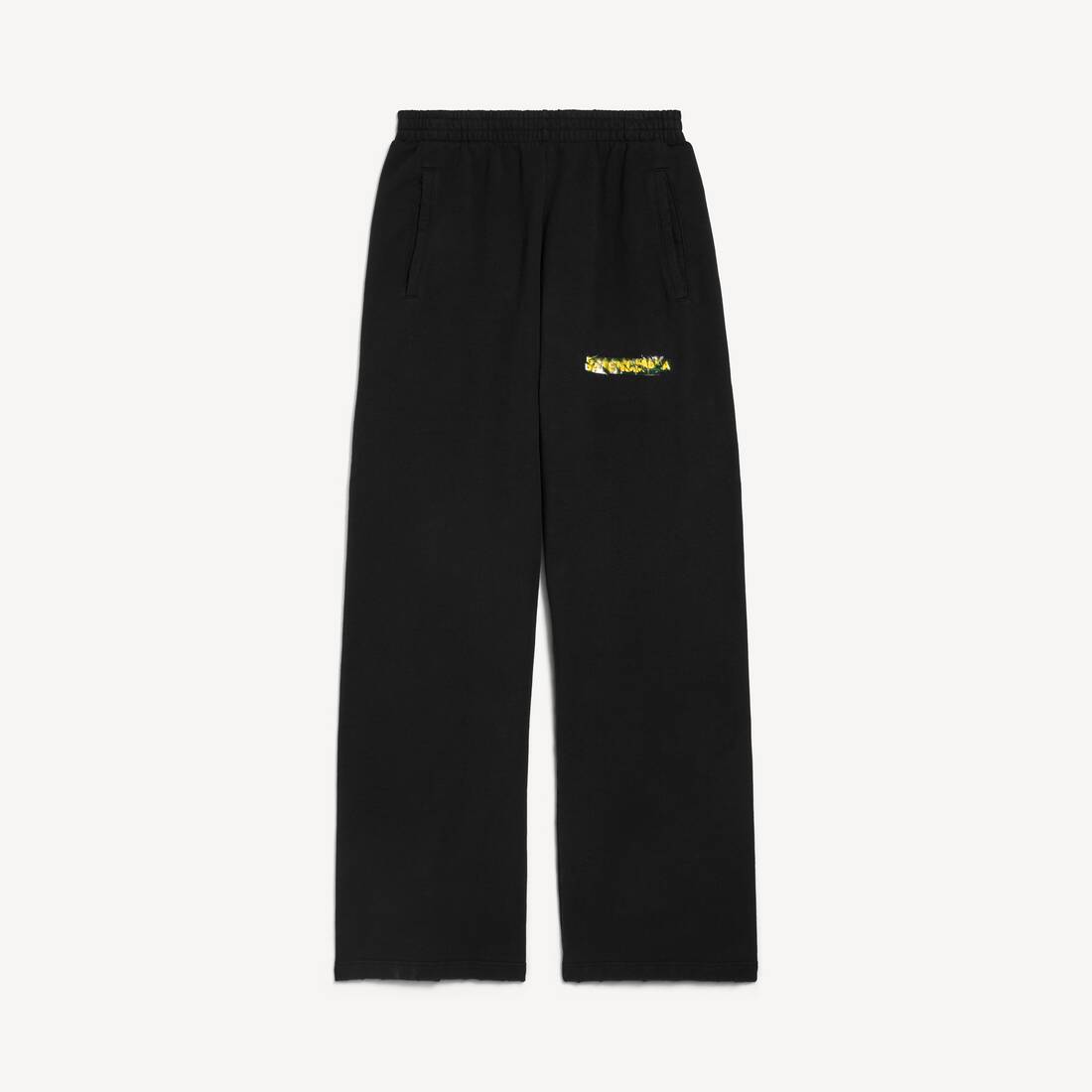 Pantalones deportivos holgados de spray para hombre en negro