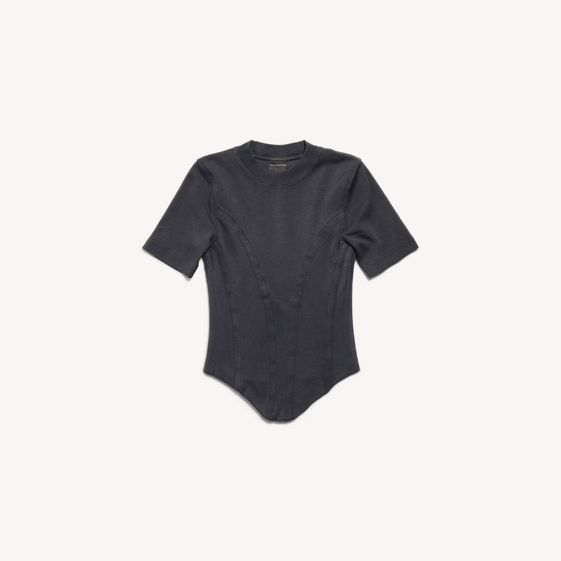 Camiseta tipo corsé para mujer en negro
