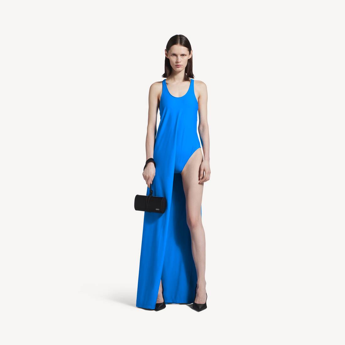 Vestido asimétrico para mujer en azul