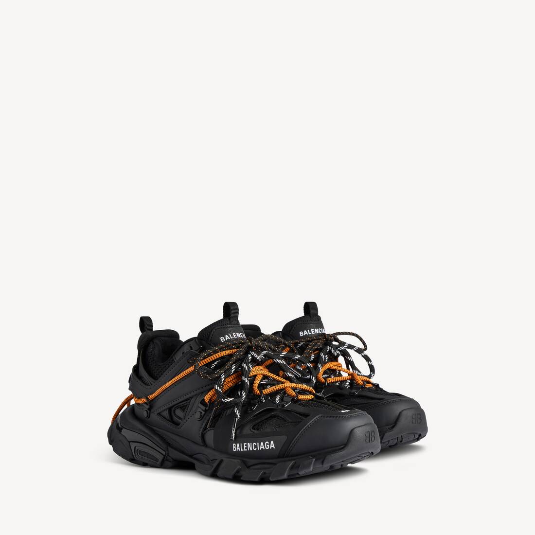 Zapatillas de lona para hombre con cordones de pista y sendero en negro/naranja