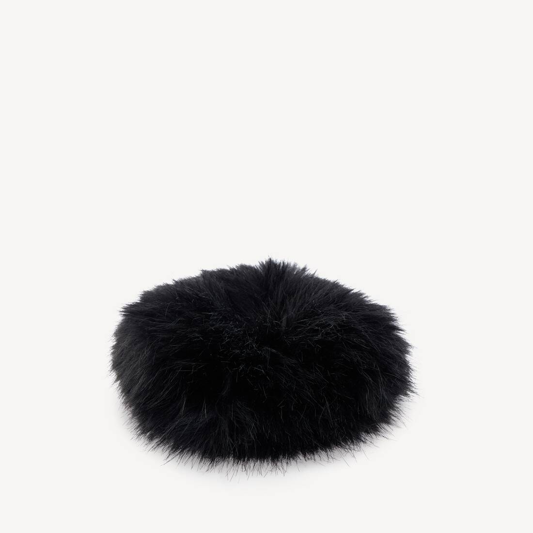 Scrunchie de felpa falsa para mujer en negro