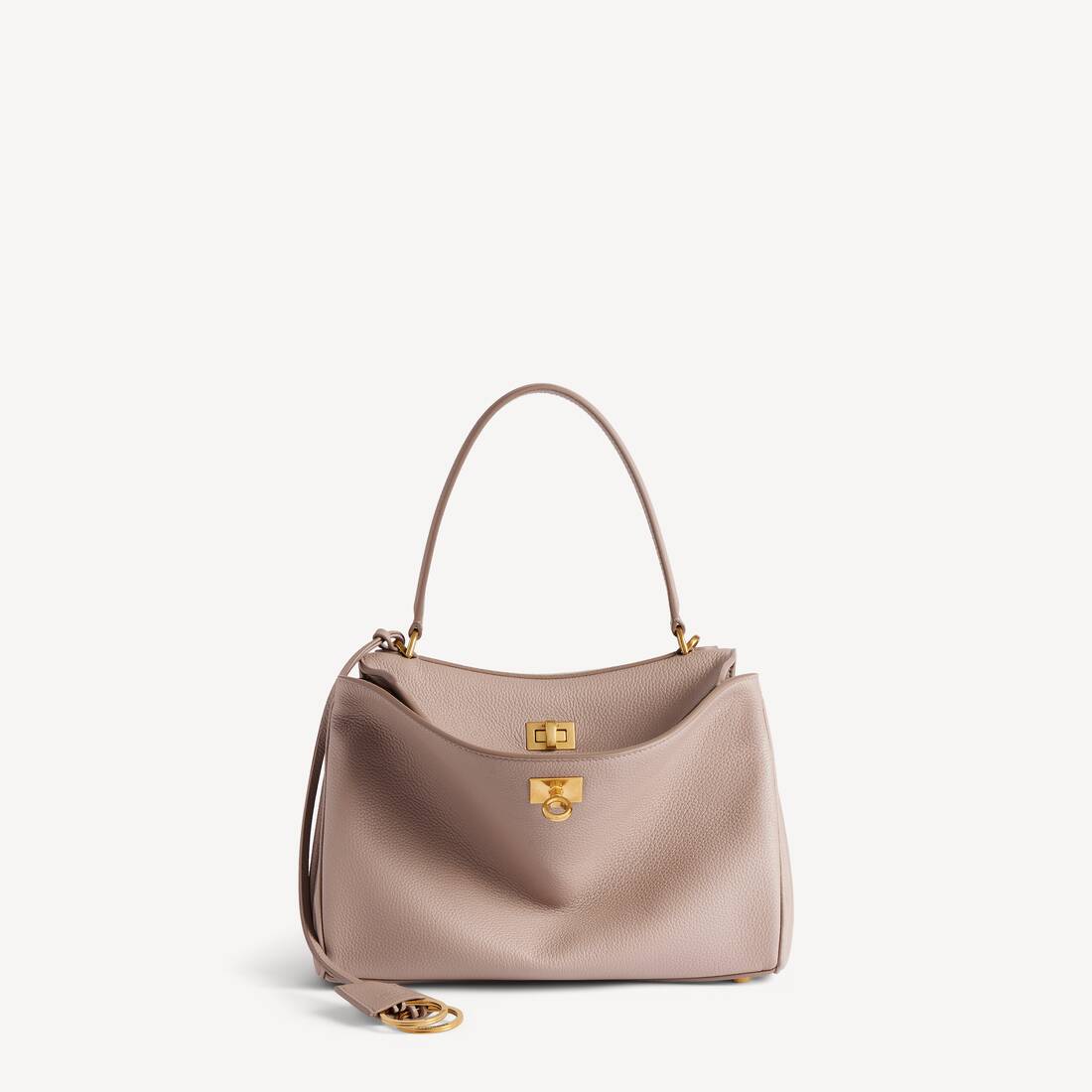 Bolso de Mujer Rodeo Pequeño en Cuero de Ternera Graneado en Color Sésamo