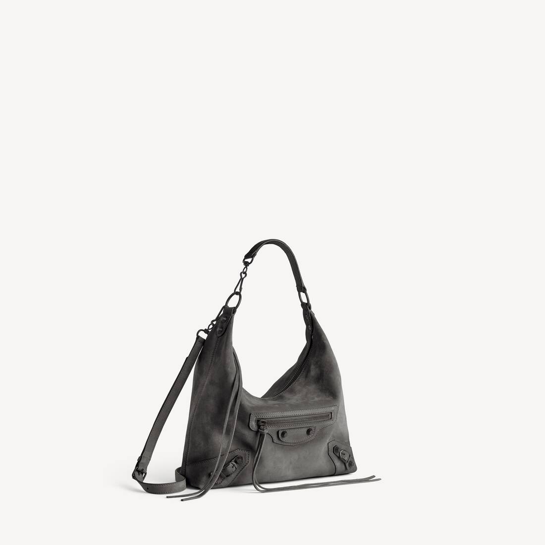 Bolso Hobo Pequeño para Mujer en Gris Tormenta