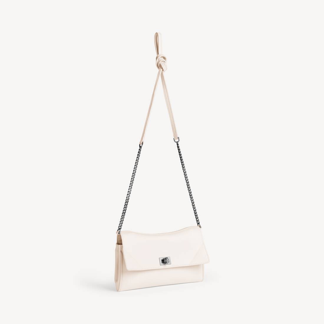 Billetera Rodeo con Cadena para Mujer en Blanco Óptico