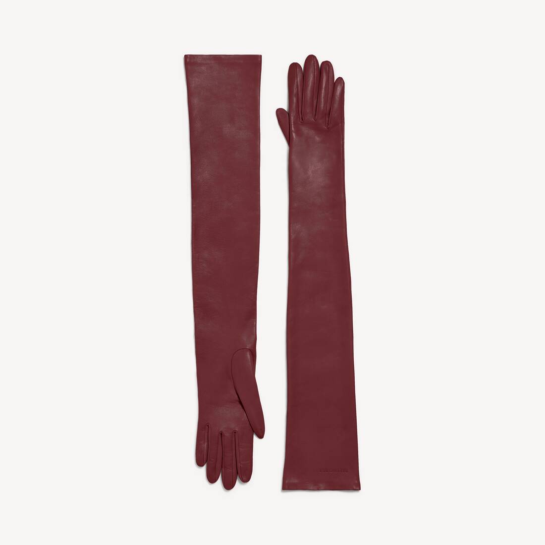 Guantes largos para mujer en burdeos