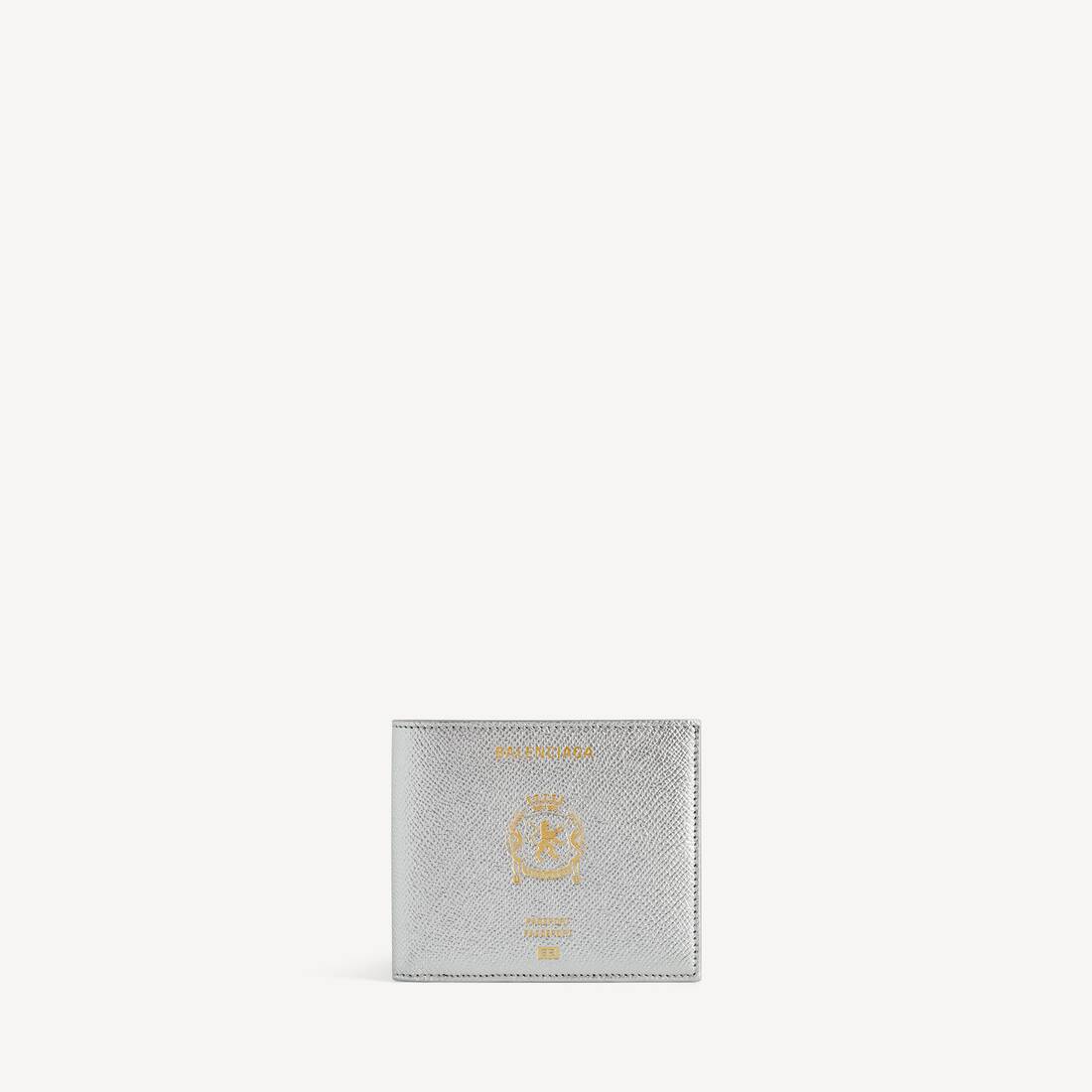 Cartera de Pasaporte Cuadrada Plegable para Hombre en Plata