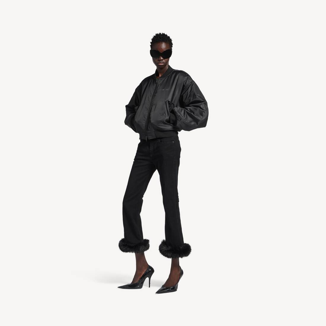 Chaqueta bomber para mujer en negro
