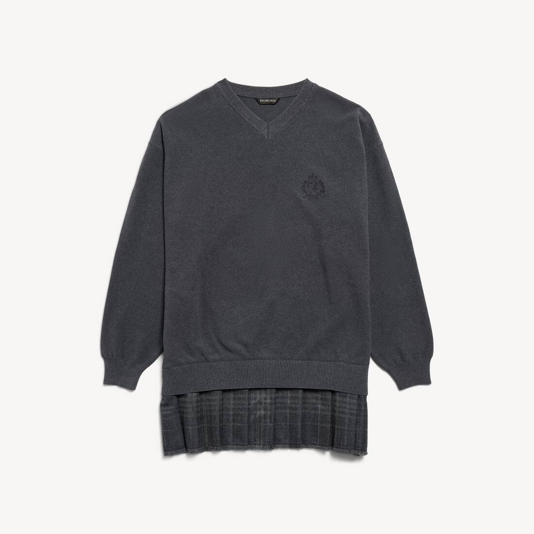 Vestido de jersey entrelazado para mujer en gris plomo