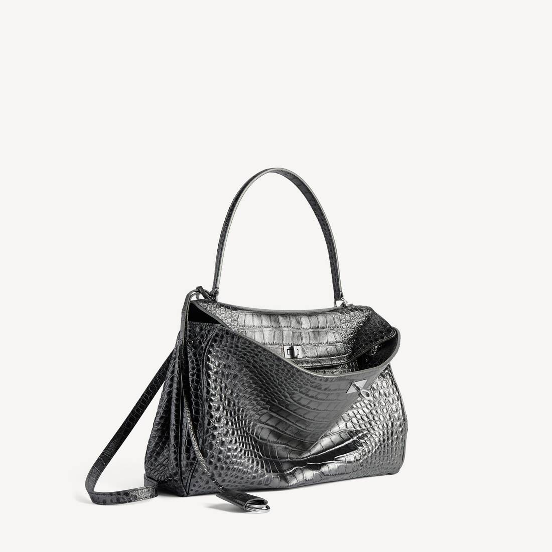 Bolso de Mujer Rodeo Mediano en Plata Oscura