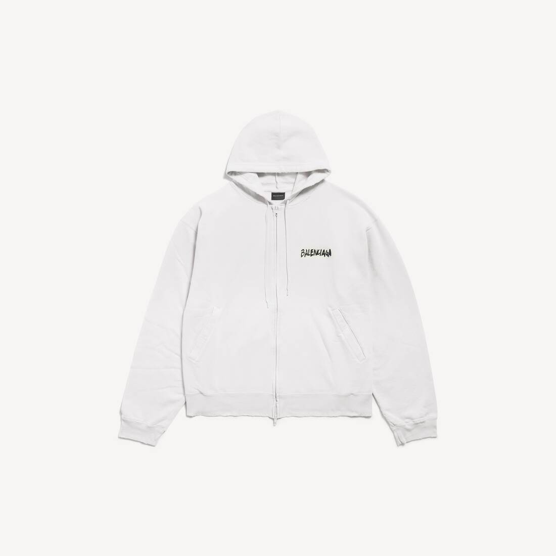 Chándal Oversized con Cremallera para Hombre en Blanco Sucio