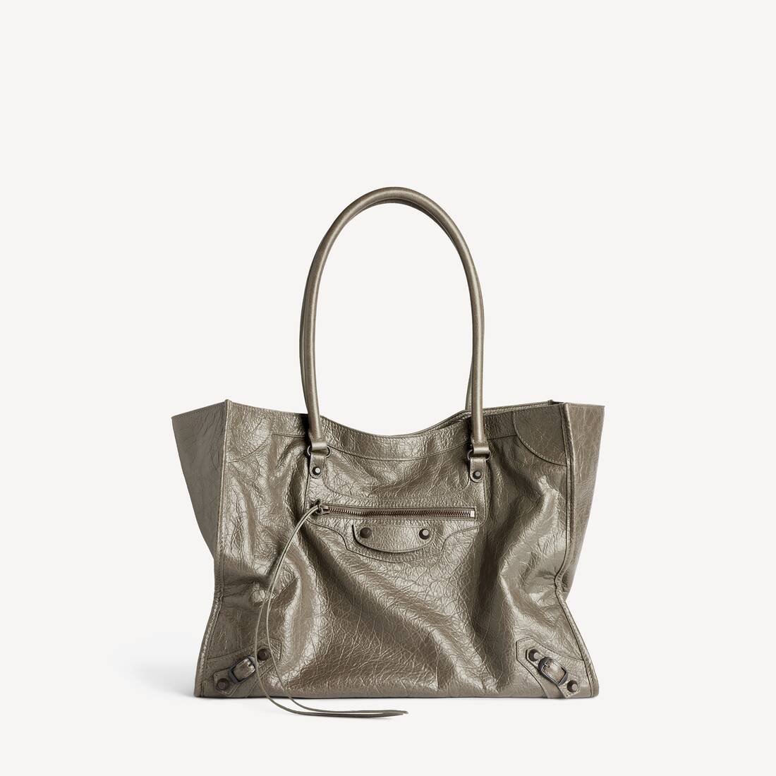Bolsa bandolera Le City para mujer mediana en verde ejército