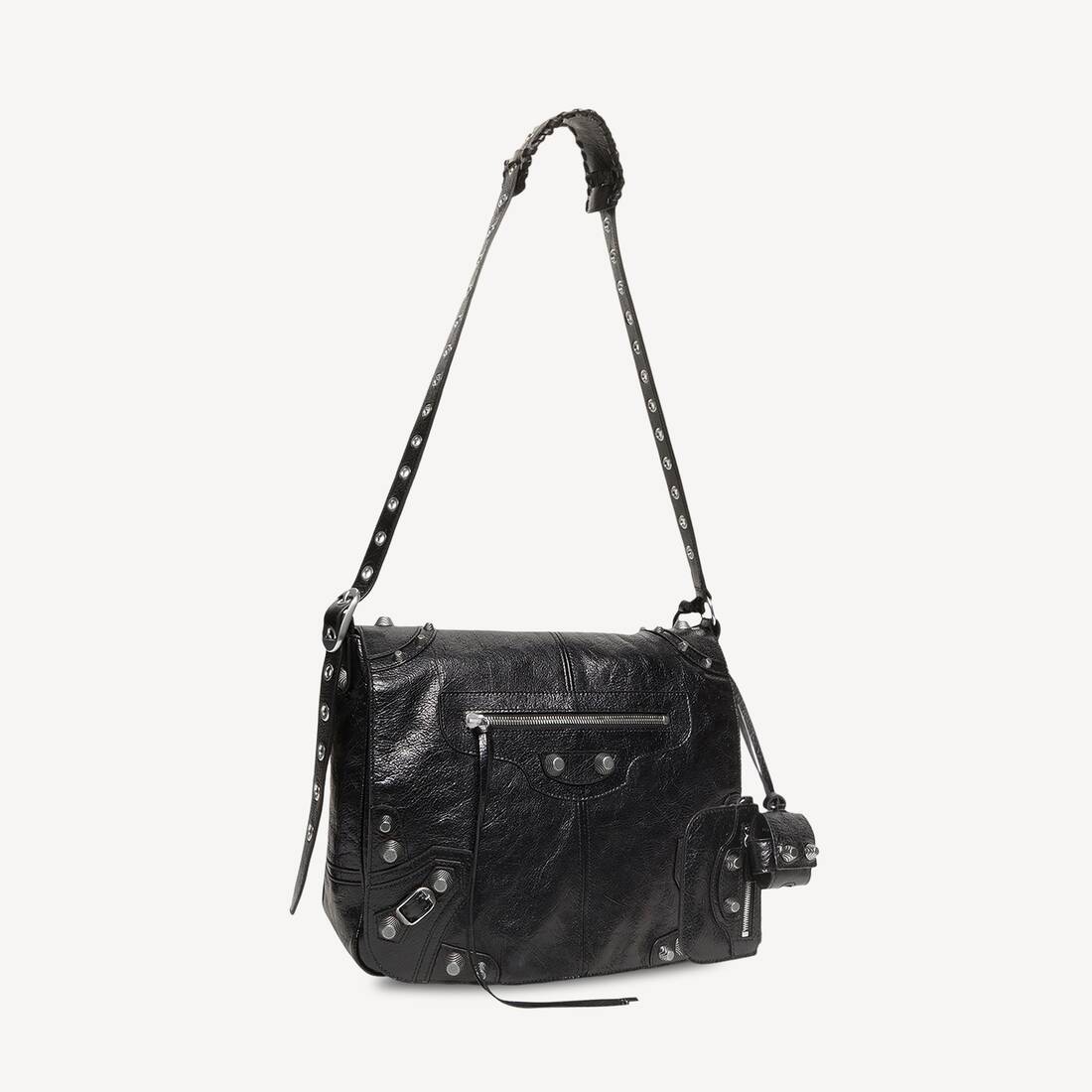 Bolso bandolera Le Cagole para hombre mediano en negro