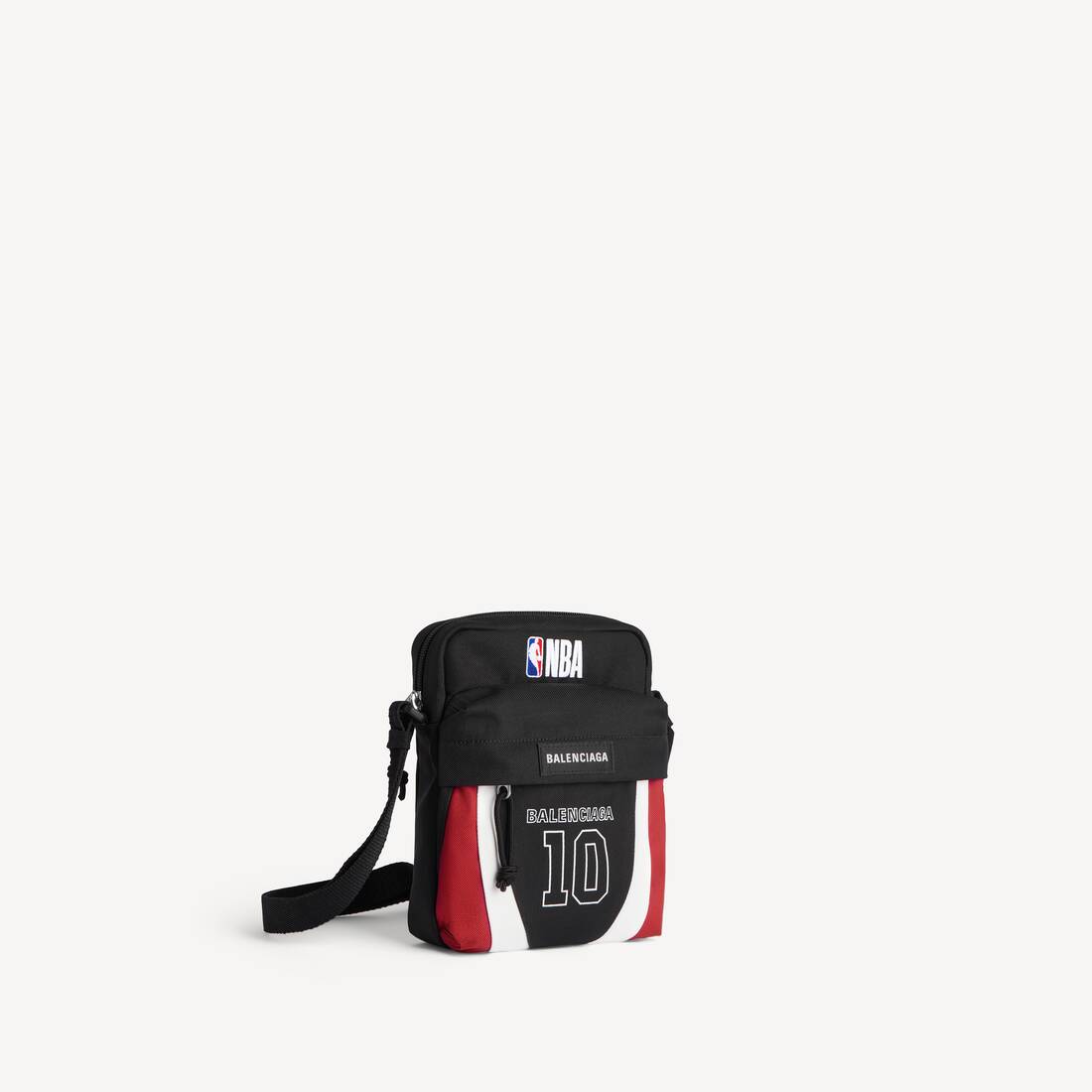 Bolso bandolera Explorer de Balenciaga para hombre | Colaboración NBA en negro/blanco/rojo vermillón