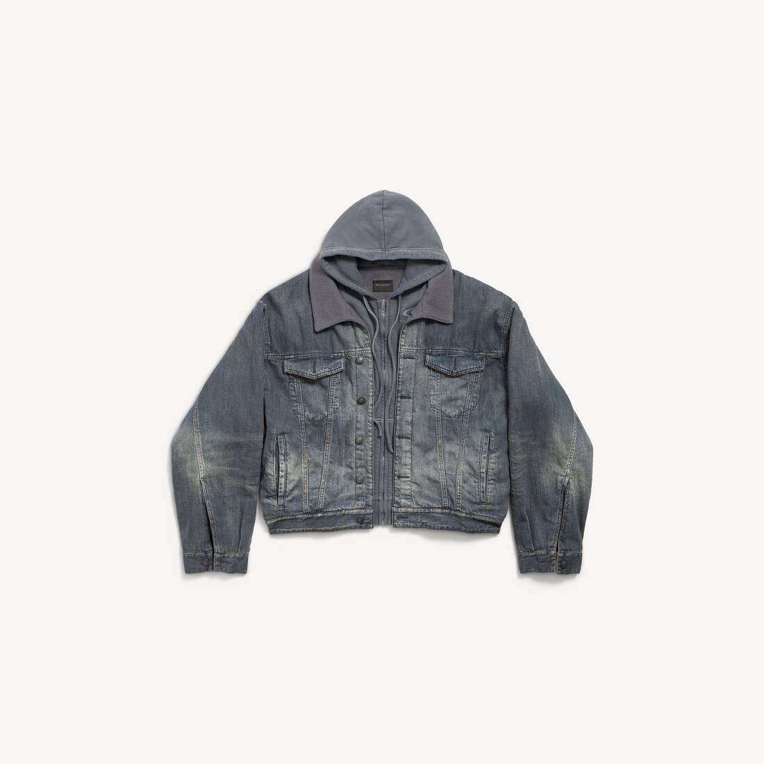 Chaqueta de mezclilla forrada con capas para hombre en azul