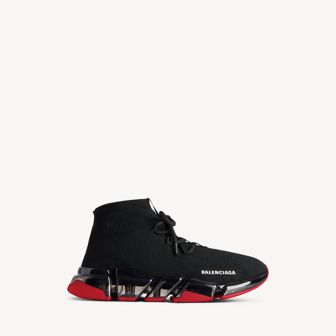 Zapatillas de hombre Speed 2.0 con cordones en tejido reciclado negro/rojo