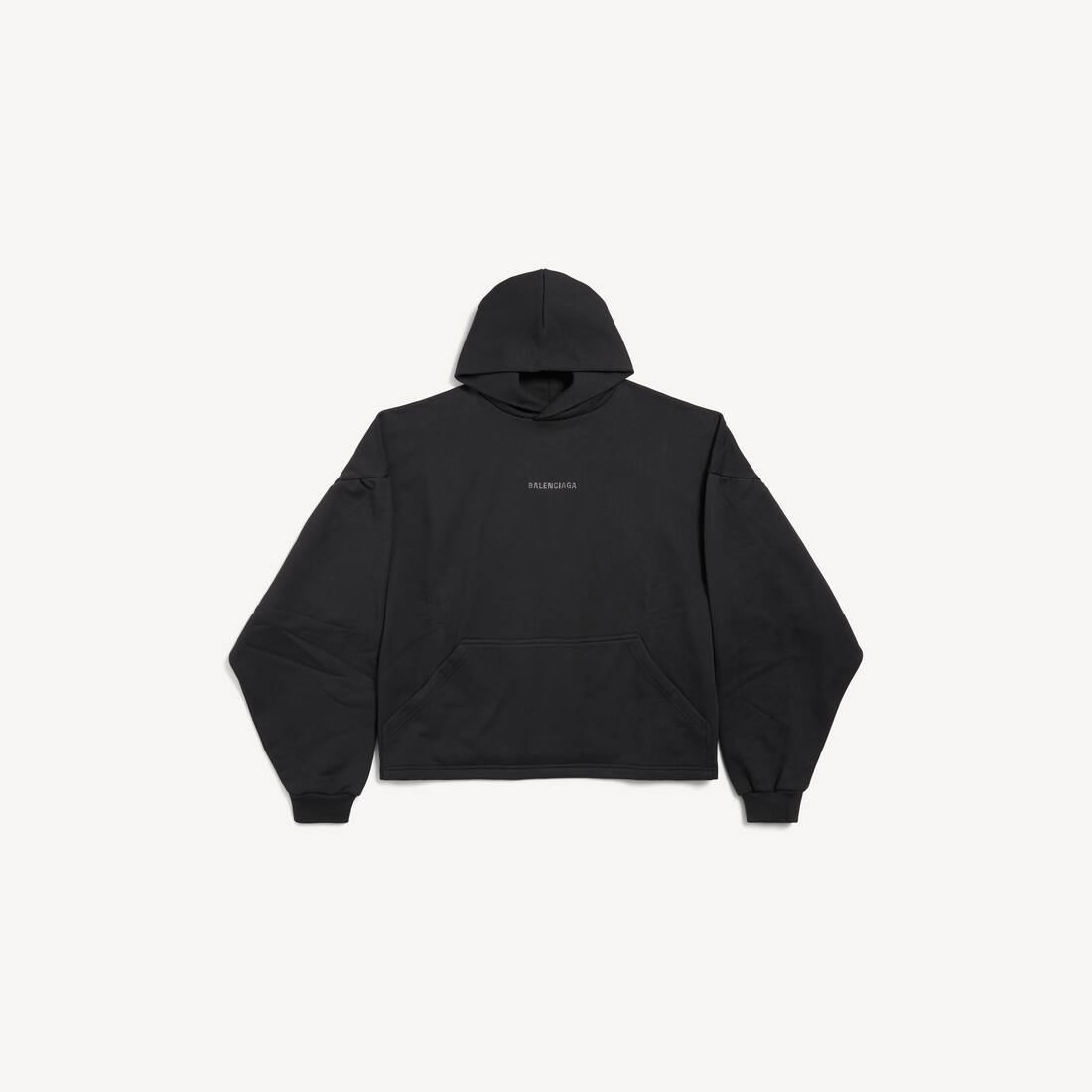 Sudadera corta con capucha trasera de Balenciaga para mujer en negro