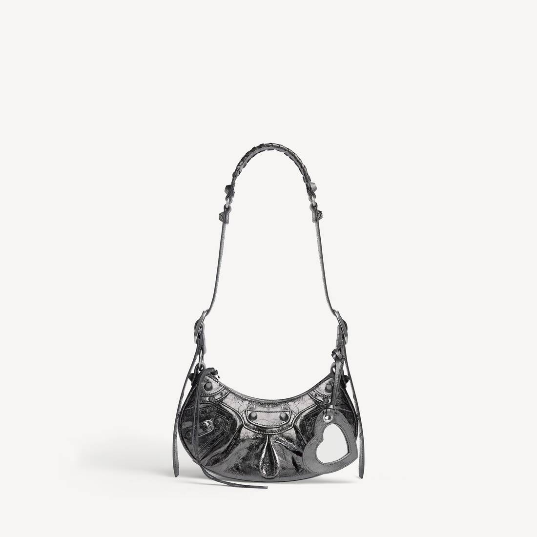 Bolso de hombro Le Cagole para mujer XS en gris oscuro