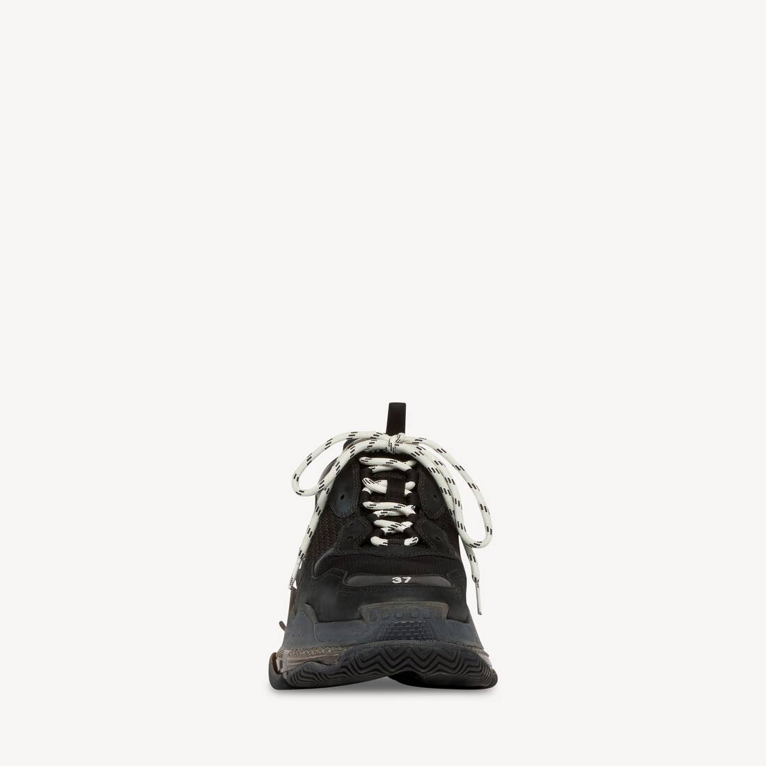 Zapatilla deportiva Triple S con suela transparente para mujer en negro