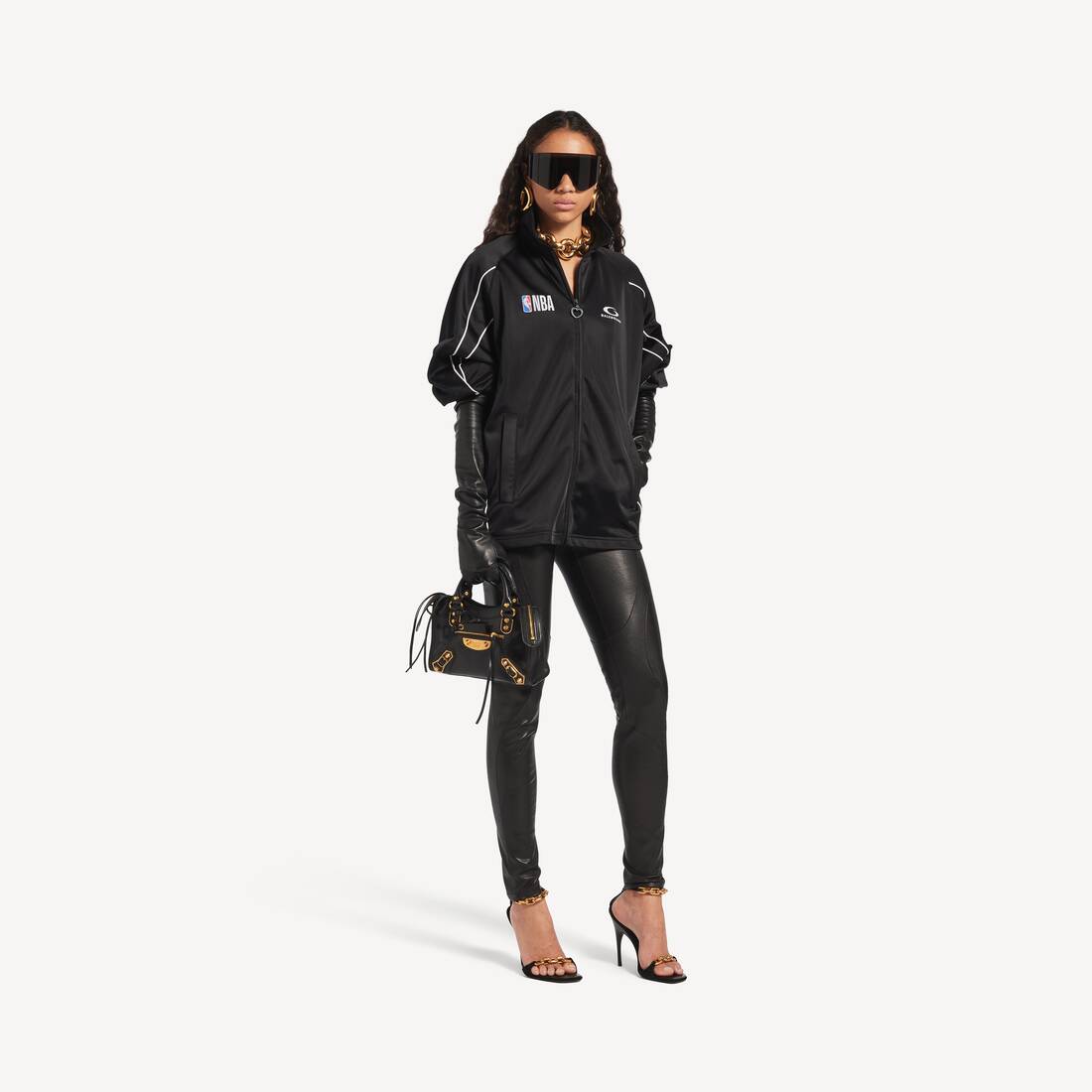 Chaqueta de chándal Balenciaga para mujer | Colaboración NBA en negro