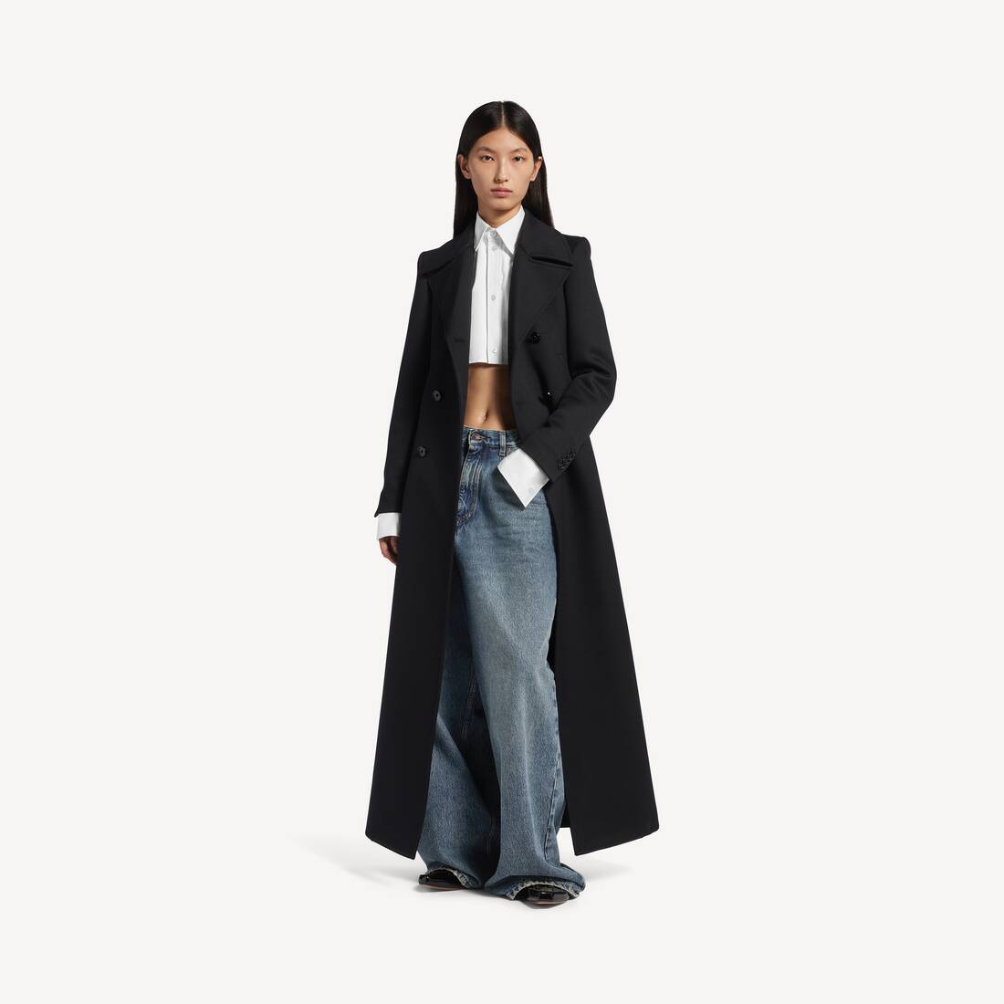 Pantalones vaqueros holgados de cintura baja para mujer en azul vintage sucio