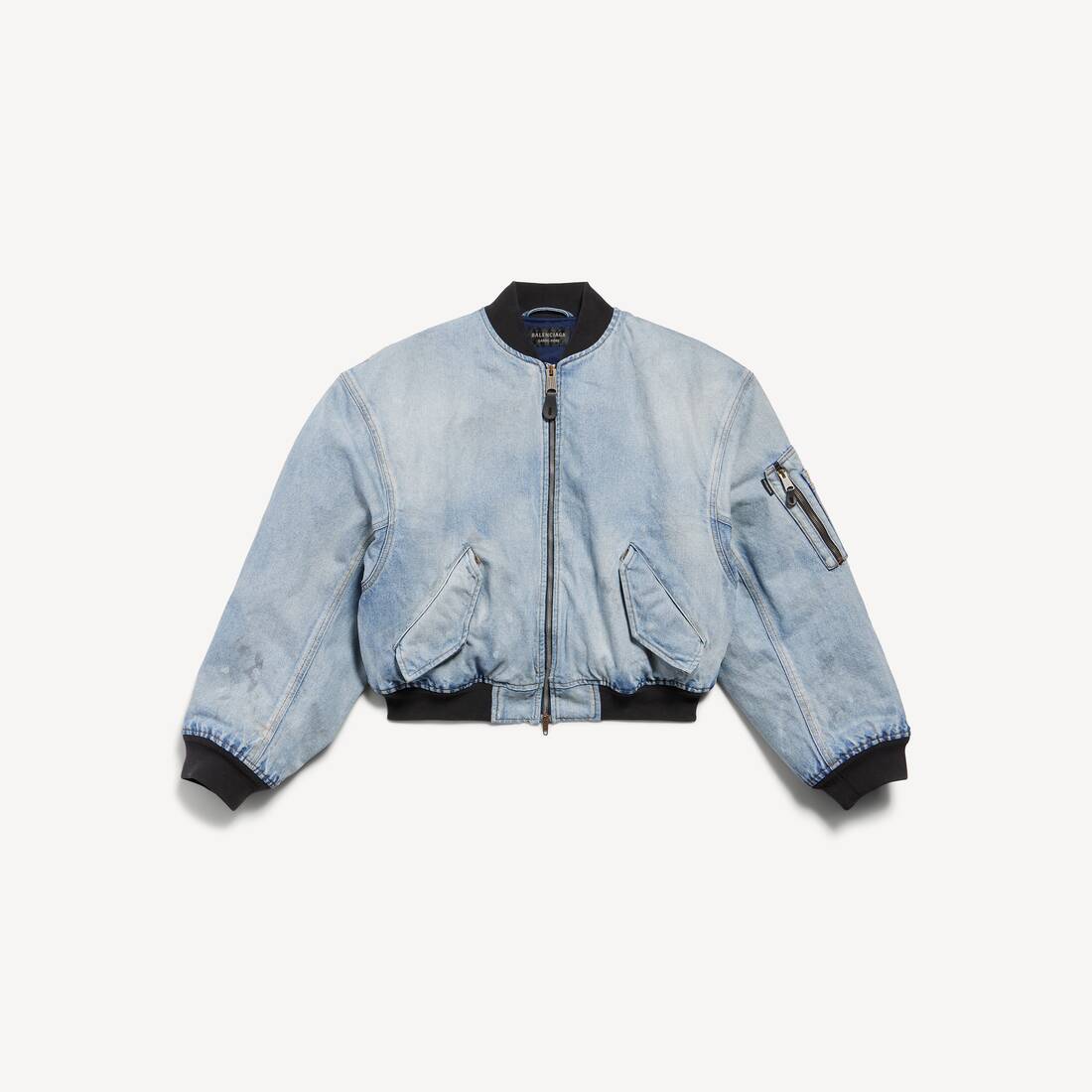Chaqueta de bombardero estándar para mujer en azul claro sucio