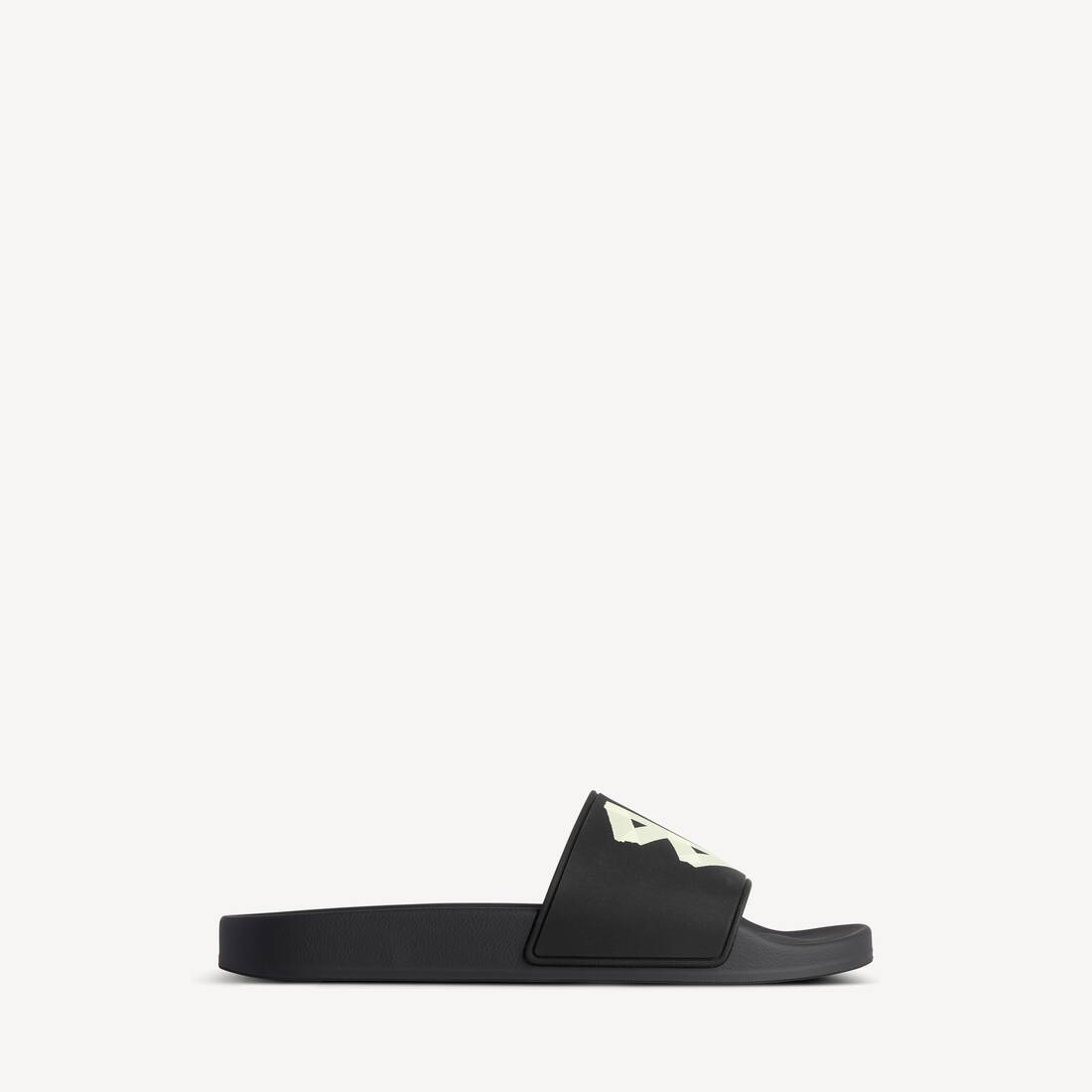 Sandal de piscina para hombre en negro/amarillo