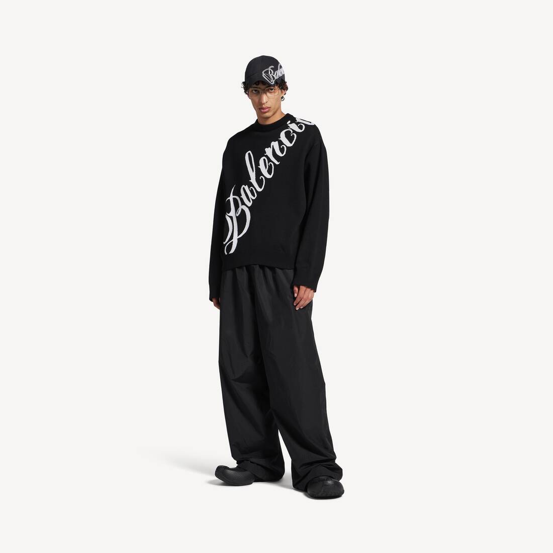 Crewneck Big B para hombre en negro/blanco
