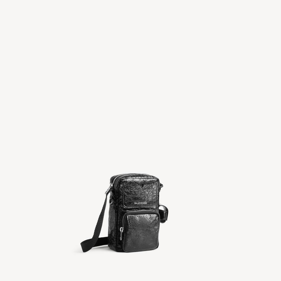 Bolso Bandolera Vertical para Hombre en Negro