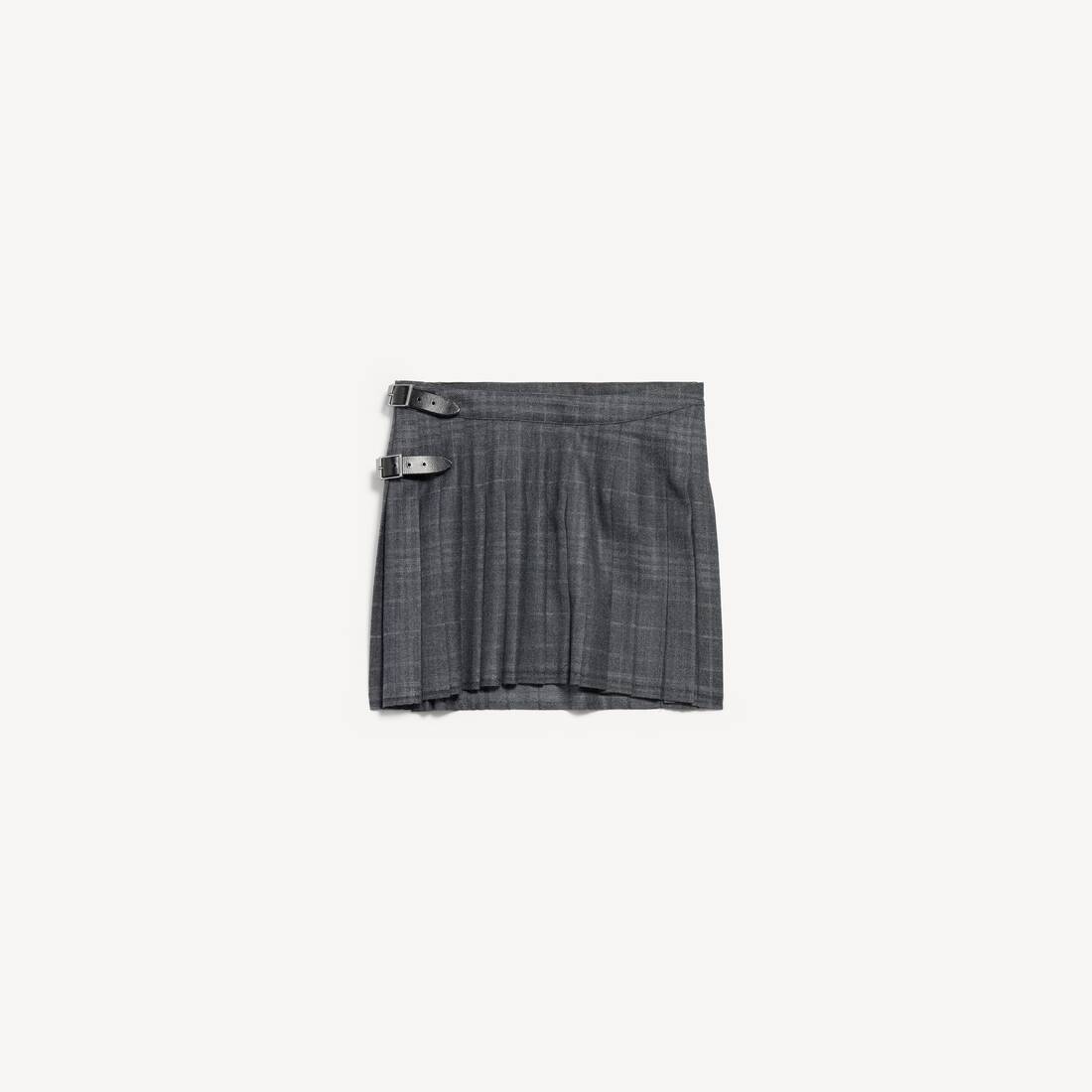 Falda mini plisada para mujer en gris