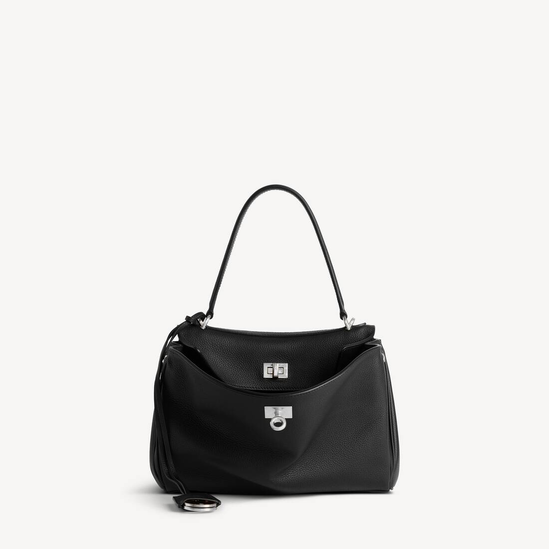 Bolso de Mujer Rodeo Pequeño en Cuero de Ternera Graneado Negro
