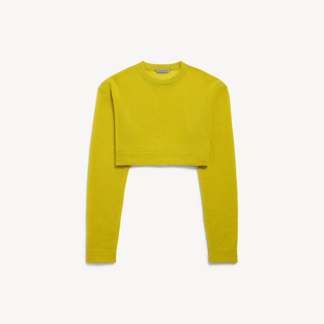 Mujer Corta de cuello redondo en amarillo oscuro