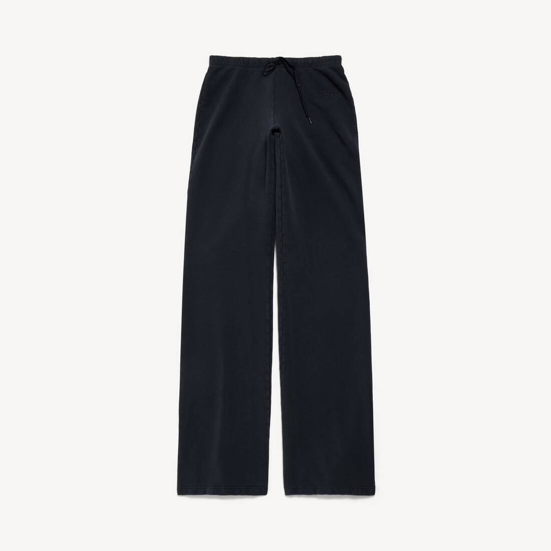 Pantalones deportivos con vuelo y lazo para mujer en negro desgastado