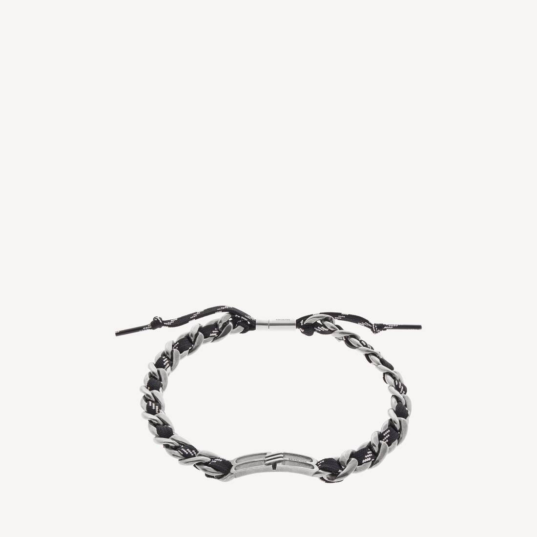 Collar de encaje con icono BB en plata antigua/negro/blanco