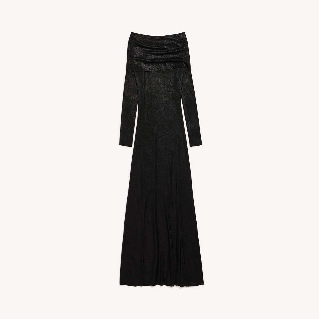 Vestido maxi sin hombros para mujer en negro/negro