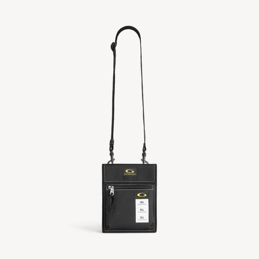 Bolsa de Explorador para Hombres con Correa Pequeña en Negro/Amarillo/Blanco