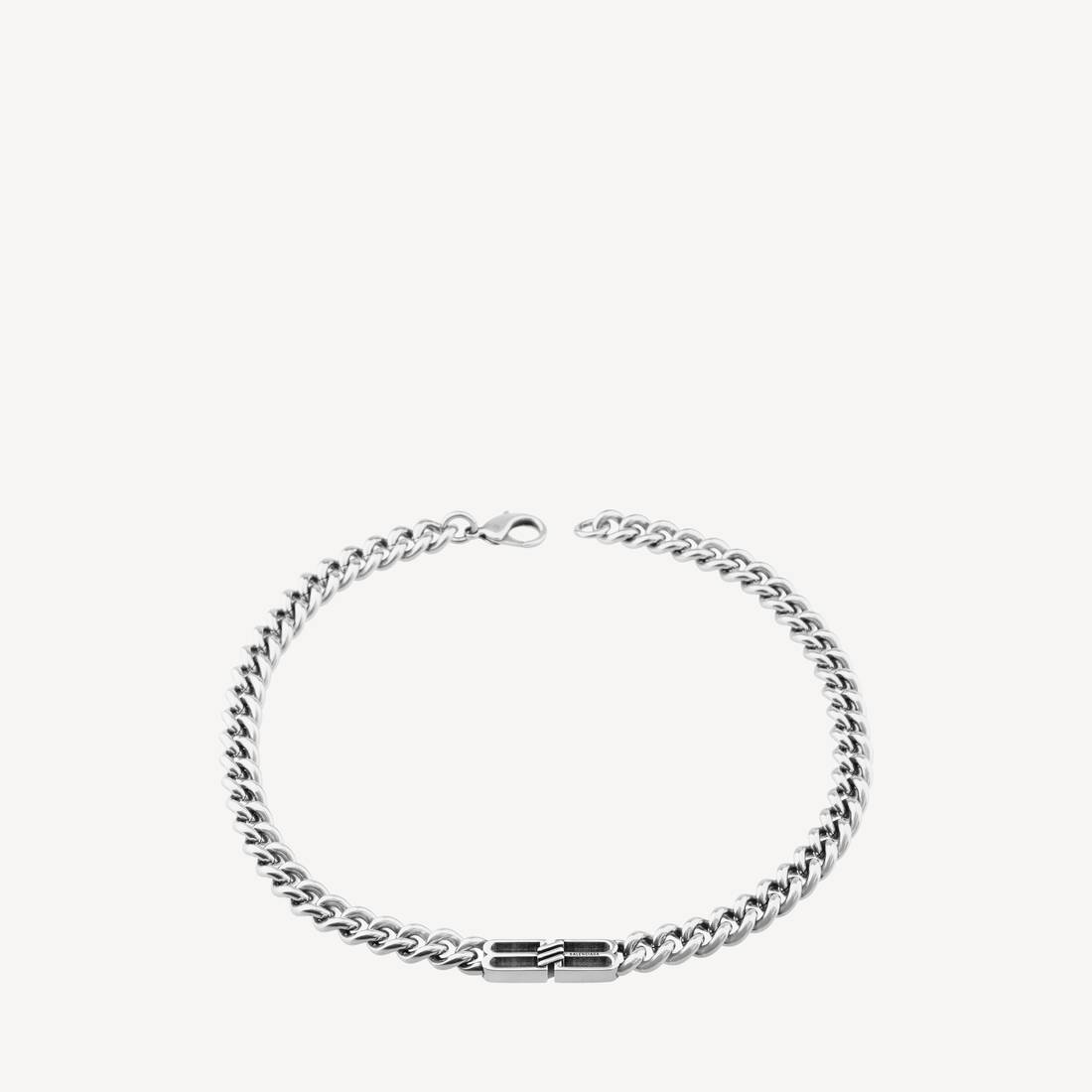 Collar Gourmette BB Icon en plata antigua