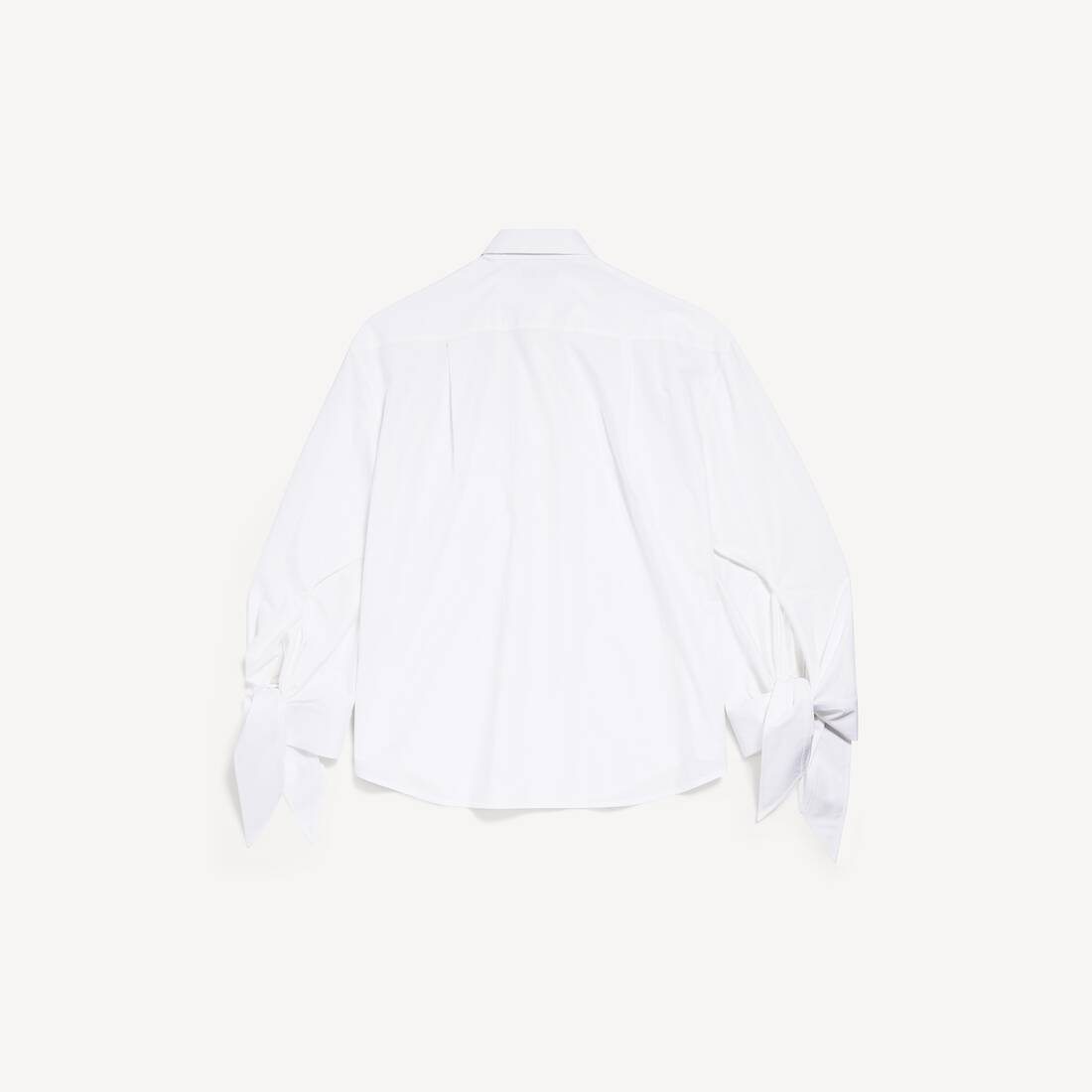 Blusa para Mujer con Puños Anudados en Blanco