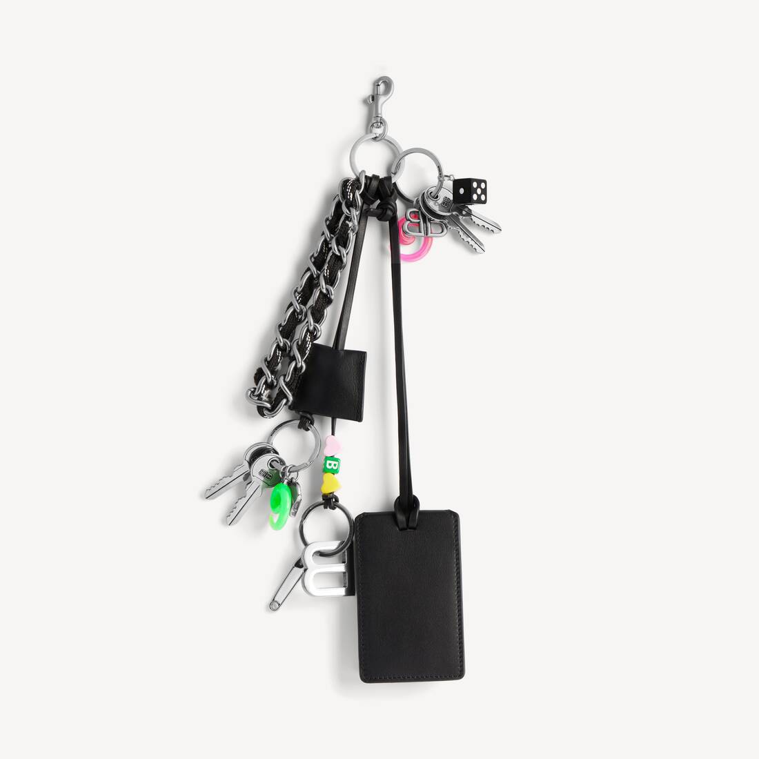 Monedero de Mujer con Etiqueta Rodeo de Colgante Completo en Negro/Blanco