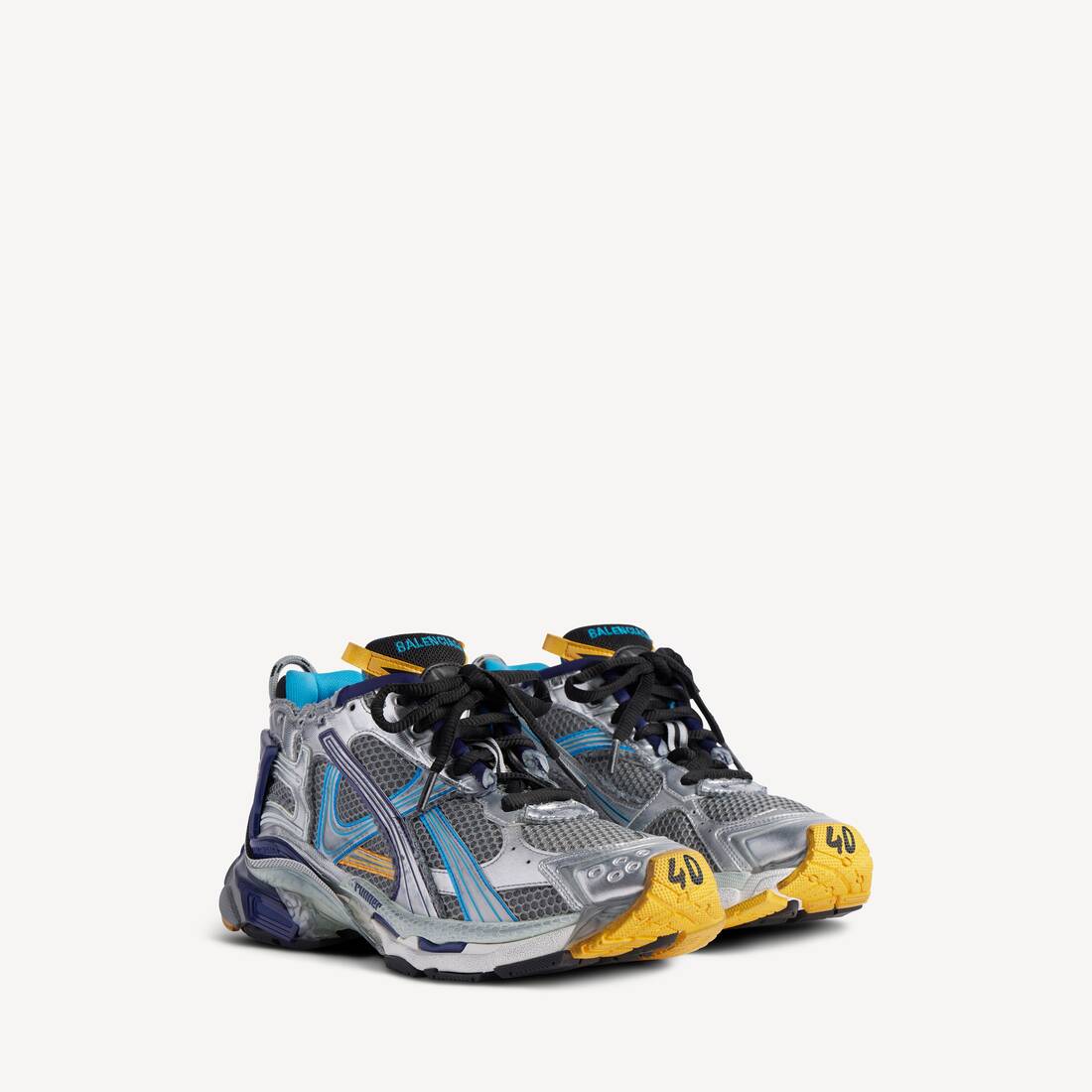 Zapatilla deportiva para hombre en gris/azul/naranja/aqua