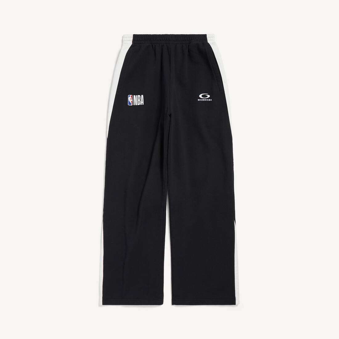 Pantalones de chándal amplios para hombre | Colaboración NBA de Balenciaga en negro/blanco