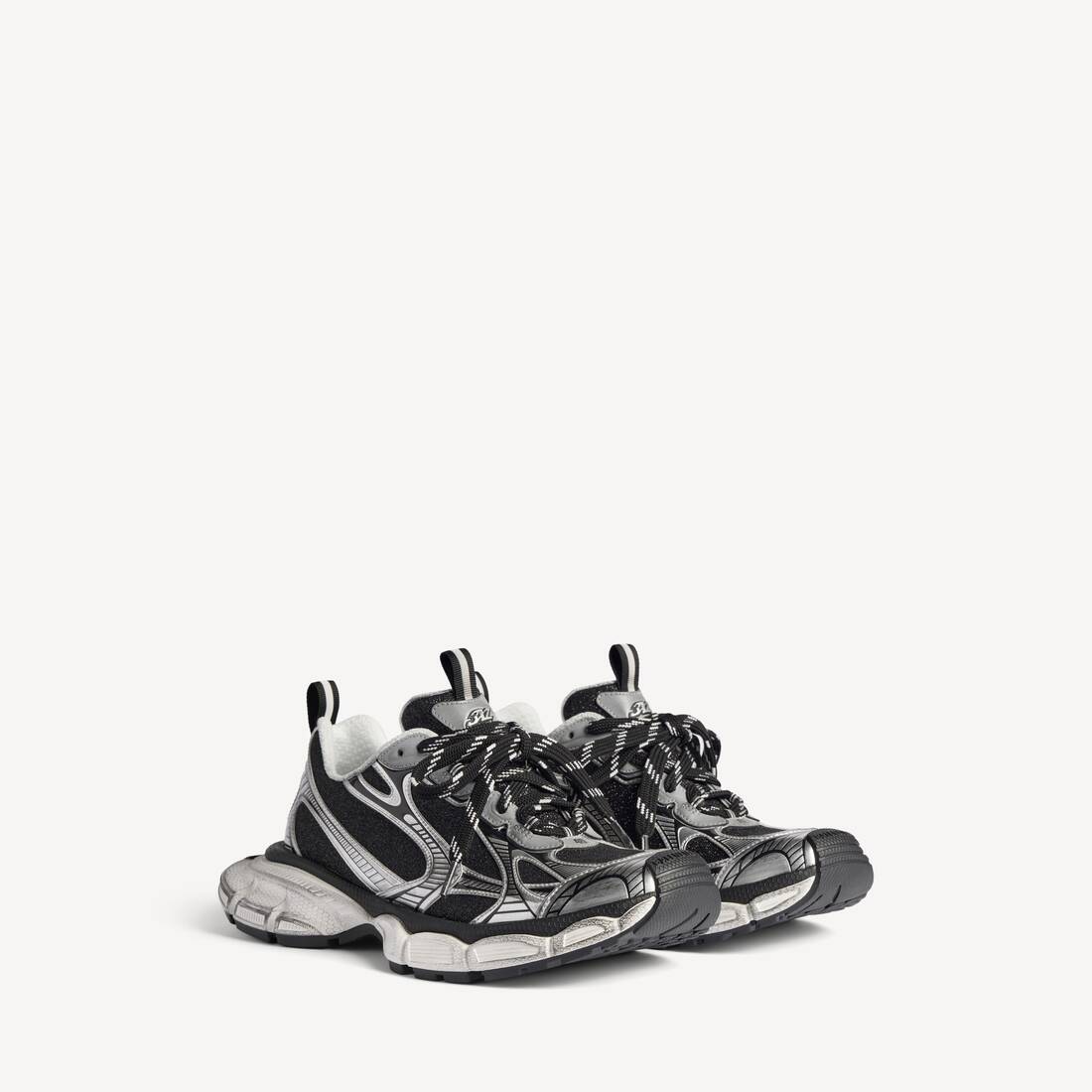 Zapatilla para mujer 3XL en negro/plateado