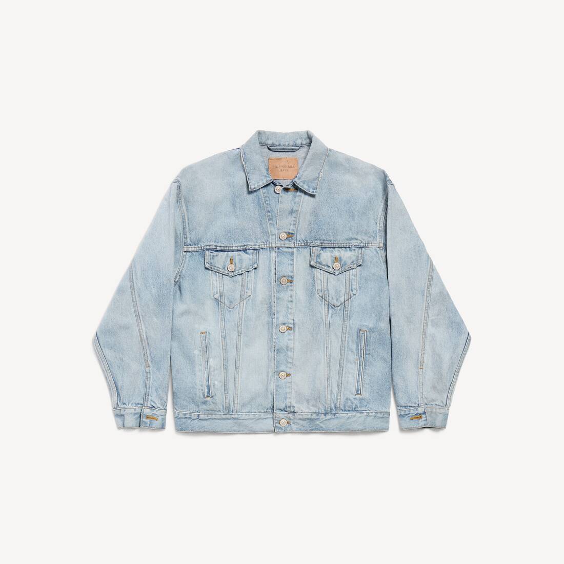 Chaqueta de mezclilla para mujer, corte regular, en azul claro sucio