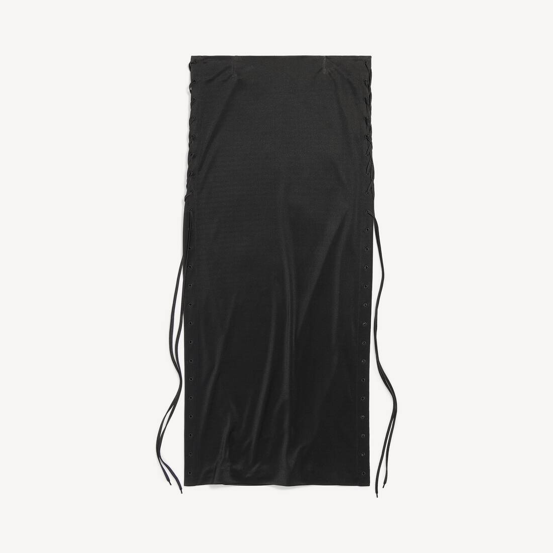 Falda maxi con cordones para mujer en negro