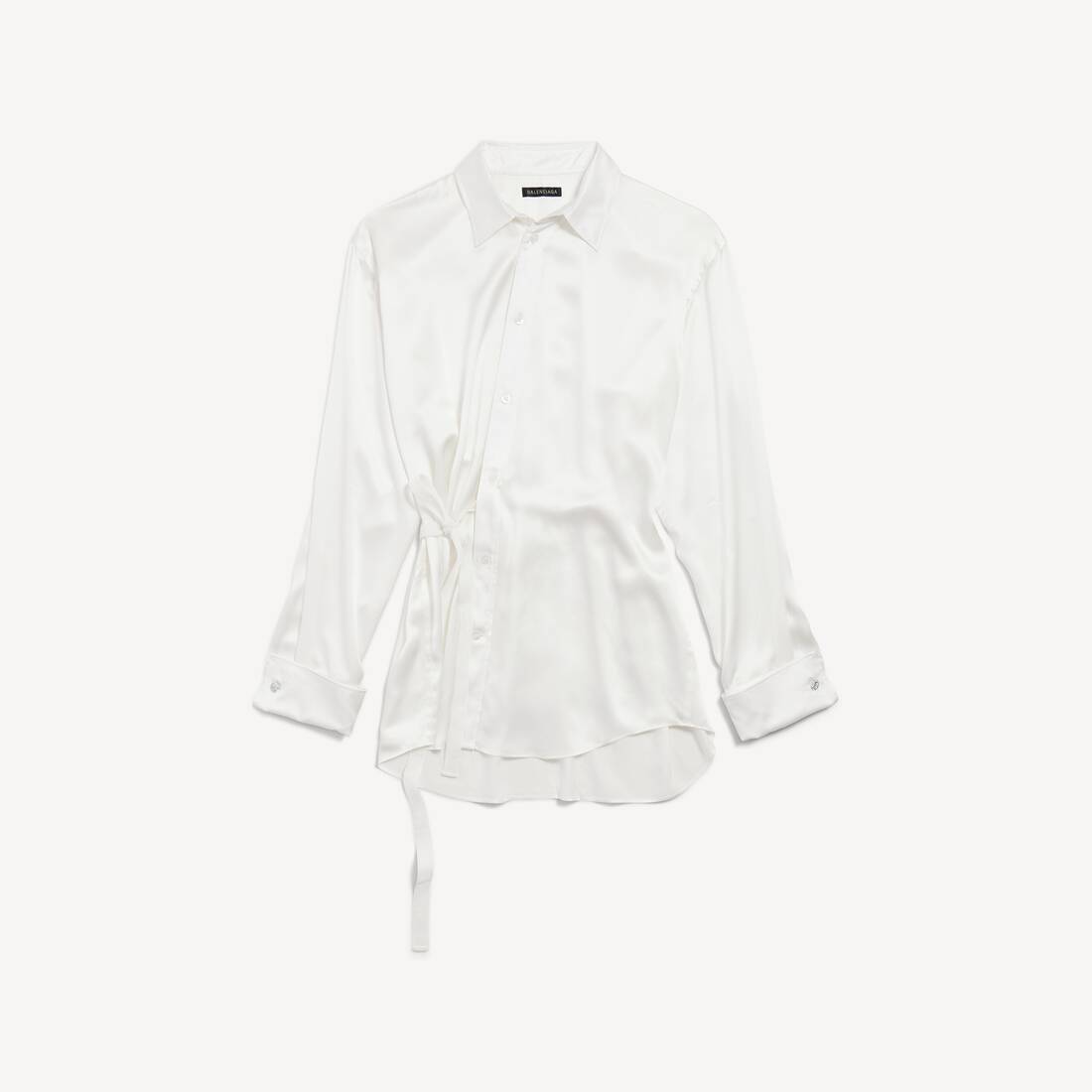 Camisa tipo envolvente para mujer en marfil