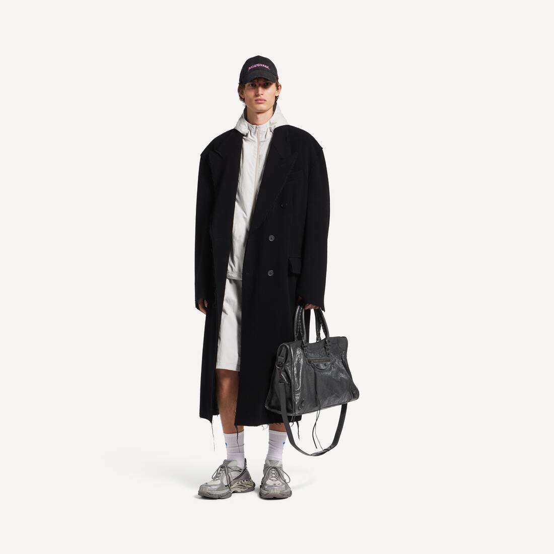 Chaqueta de borde sin terminar para hombre en negro