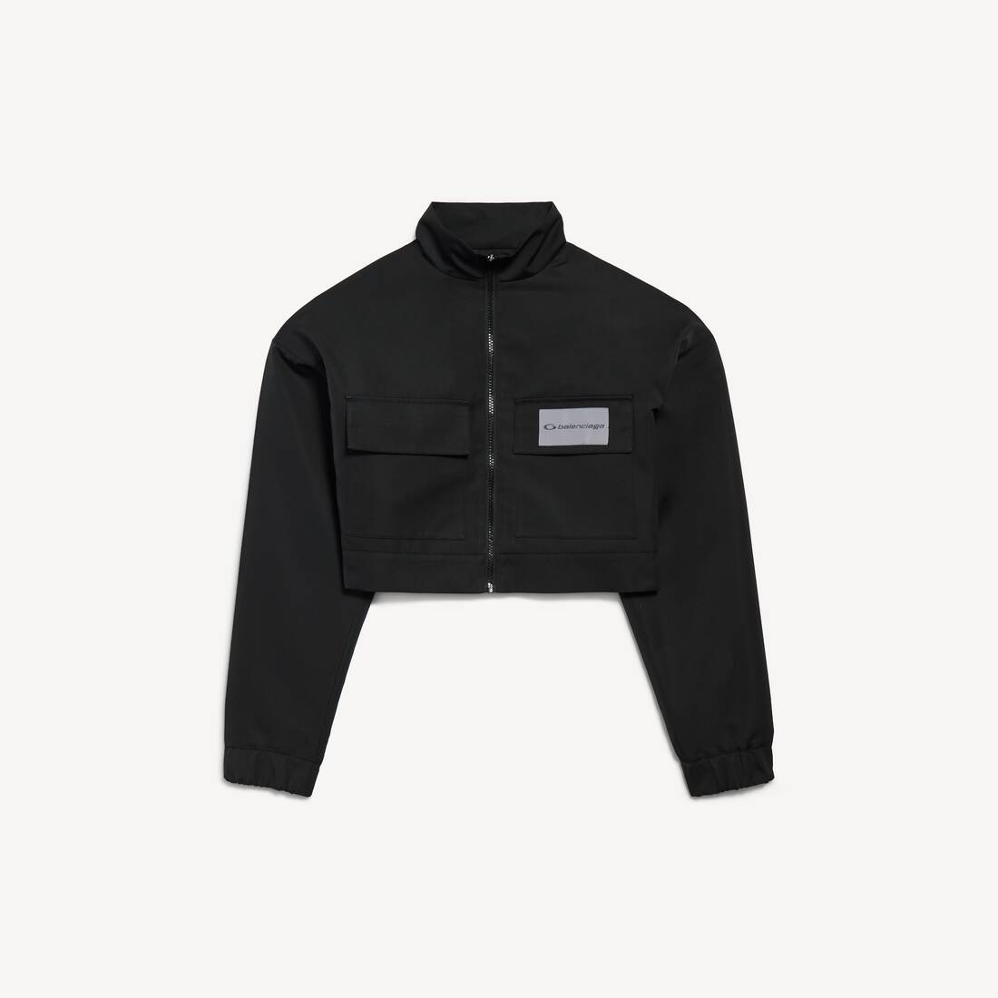 Chaqueta de chándal corta para mujer en negro