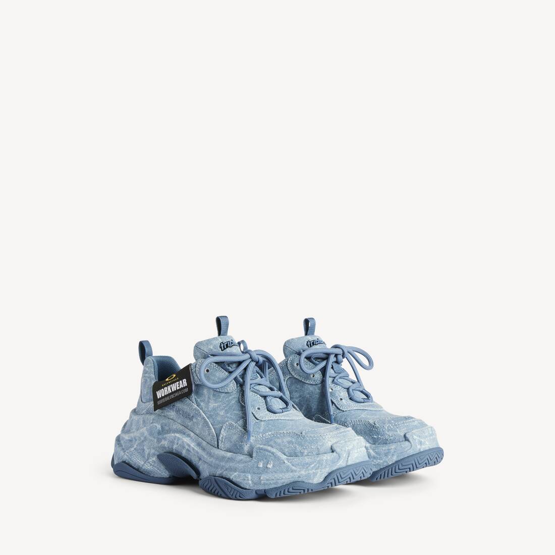 Zapatilla de lona Triple S para hombre en azul