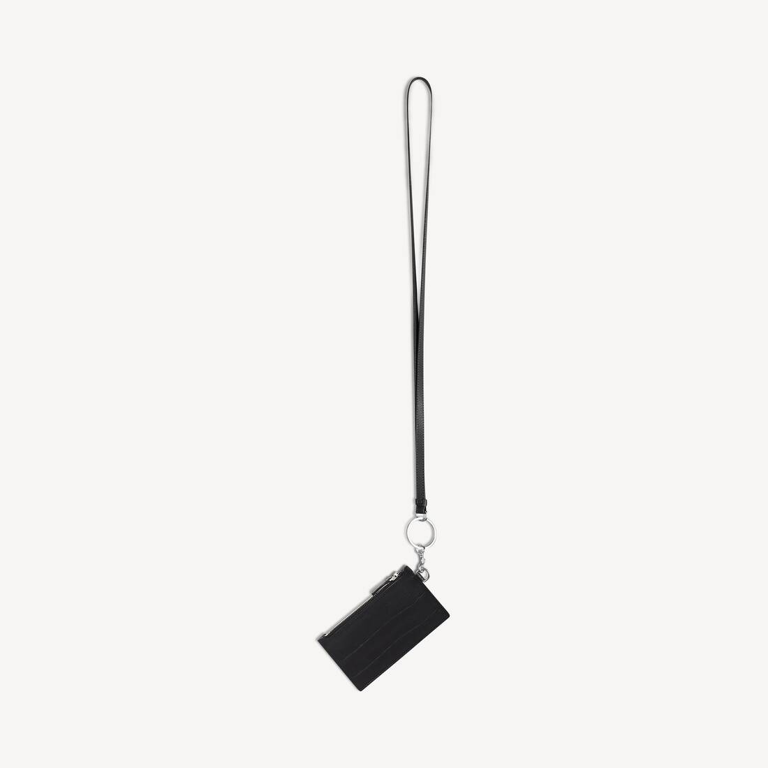 Estuche para tarjeta de efectivo con llavero en negro