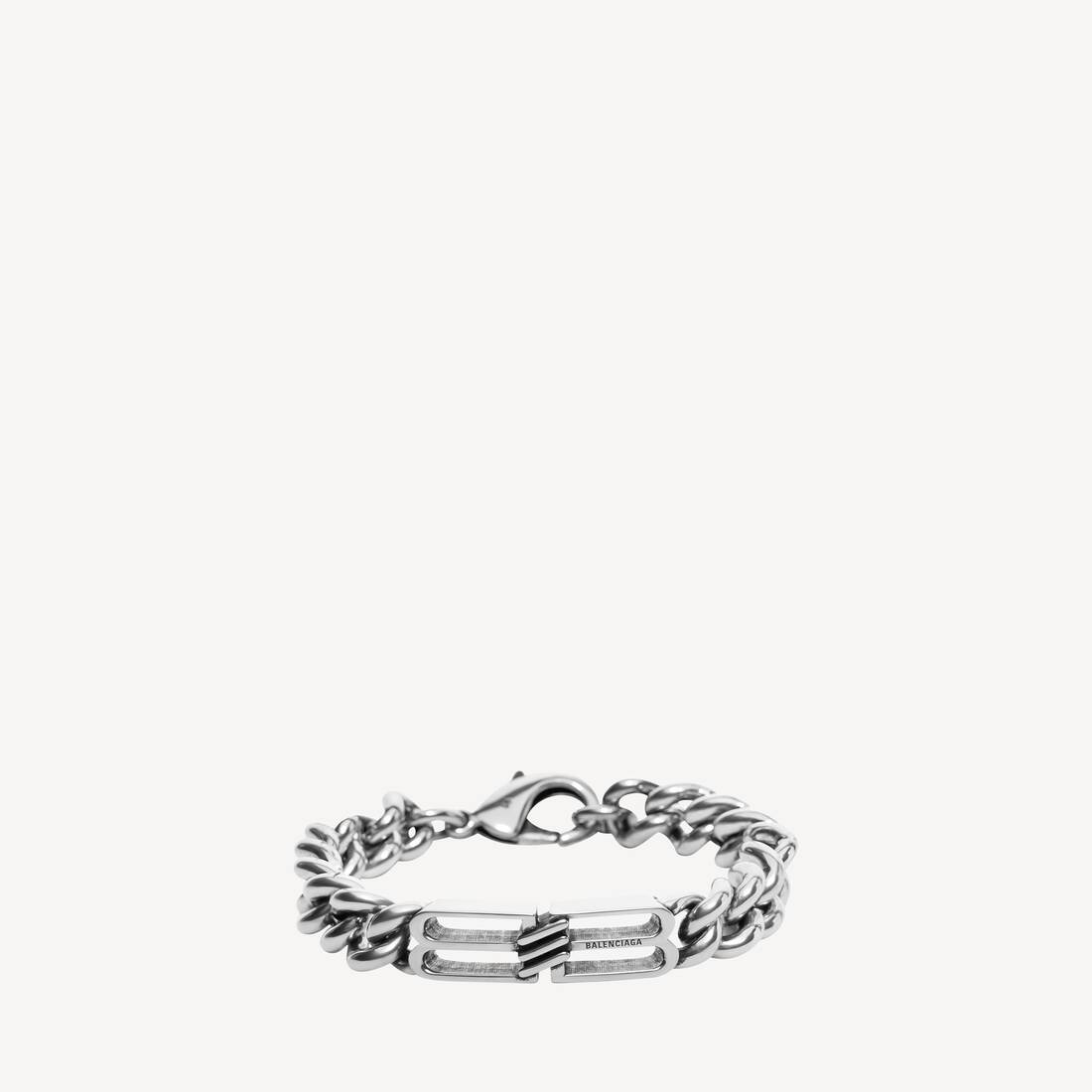 Pulsera Gourmette Bb Icon en plata antigua