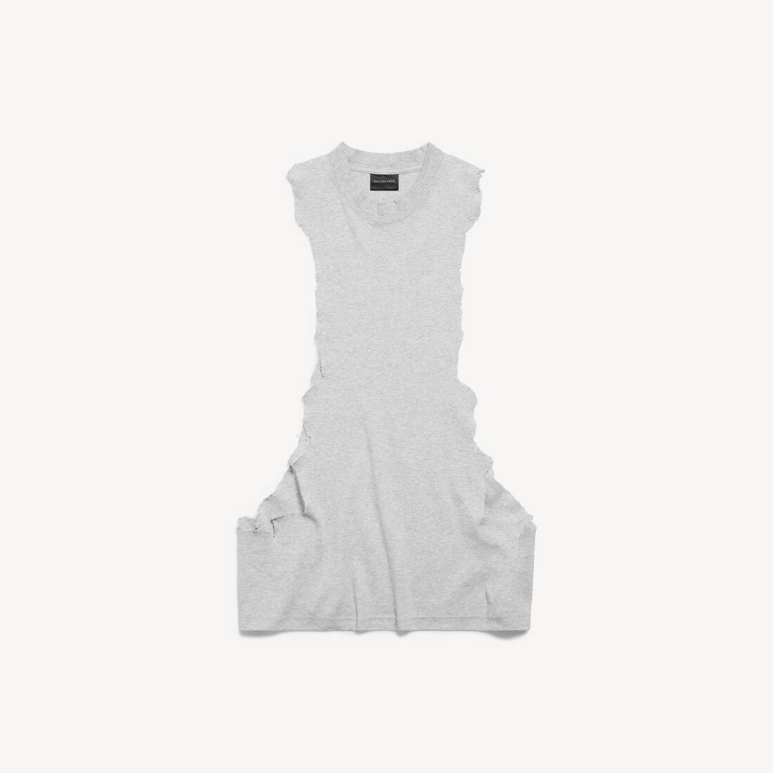 Camiseta tipo tank para hombre en gris claro desgastado